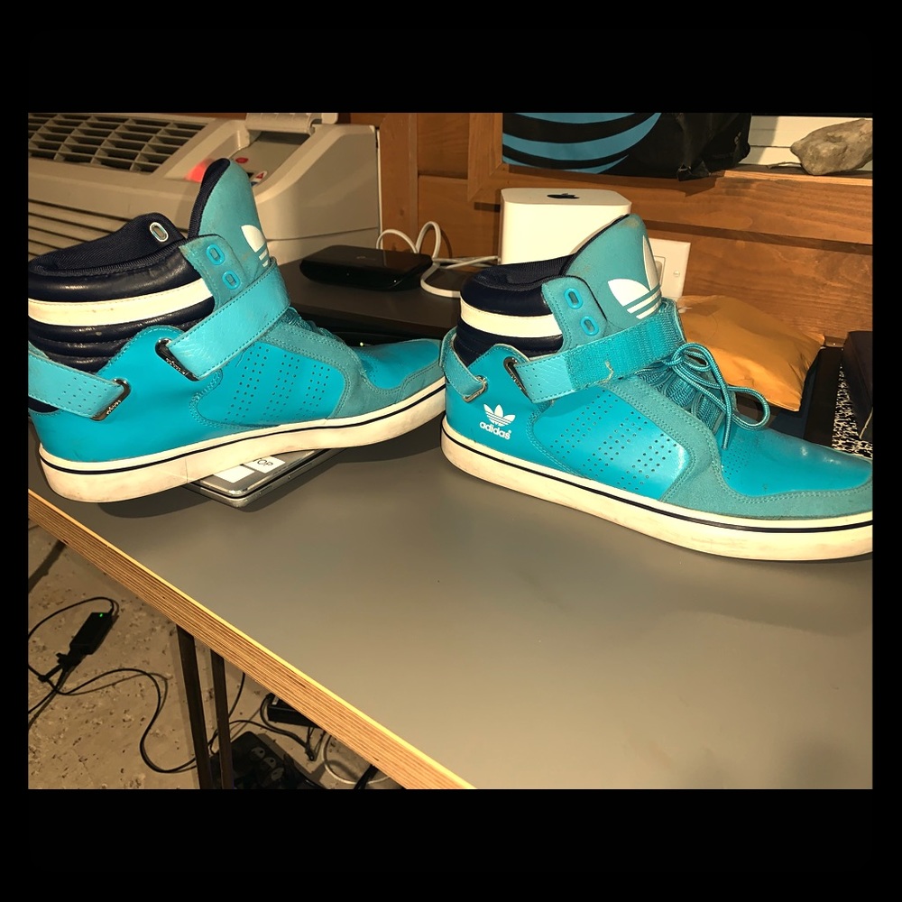 Adidas Adi-Rise Mid Navy/Turquoise High Top Strap